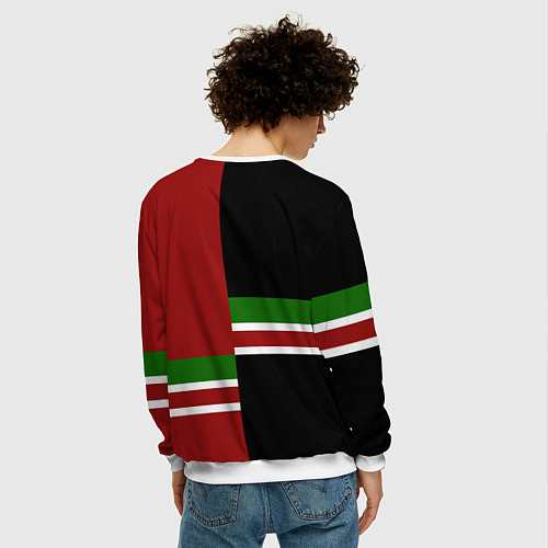 Мужской свитшот Chechnya, Russia / 3D-Белый – фото 4