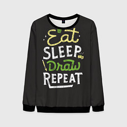 Мужской свитшот Eat, sleep, draw, repeat