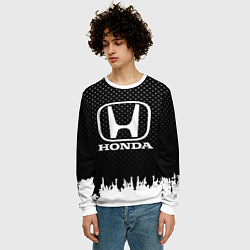 Свитшот мужской Honda: Black Side, цвет: 3D-белый — фото 2