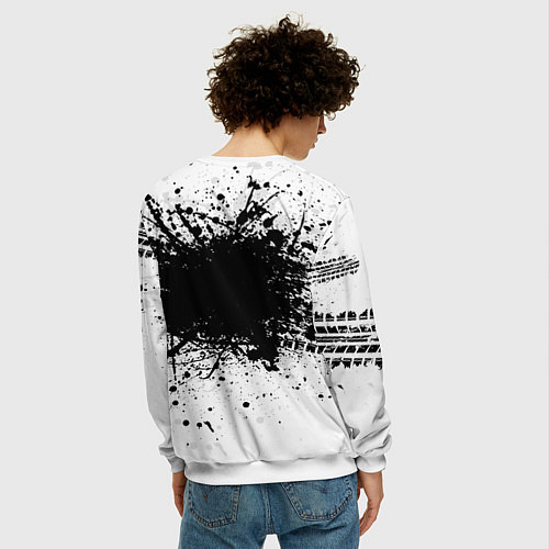 Мужской свитшот Audi: Black Spray / 3D-Белый – фото 4