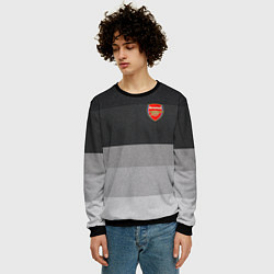 Свитшот мужской ФК Арсенал: Серый стиль, цвет: 3D-черный — фото 2