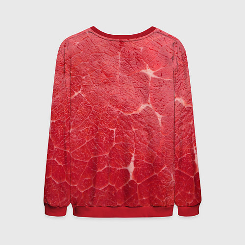 Мужской свитшот Мясо 100% / 3D-Красный – фото 2
