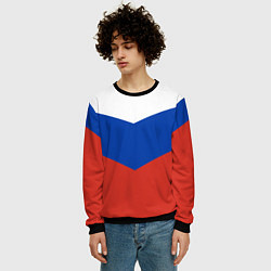 Свитшот мужской Российский триколор, цвет: 3D-черный — фото 2