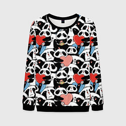 Свитшот мужской Funny Pandas, цвет: 3D-черный