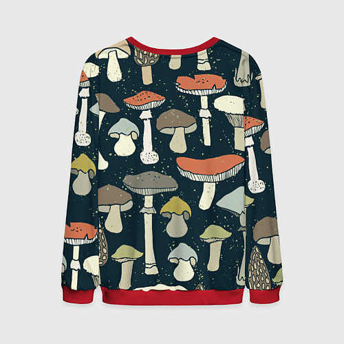 Мужской свитшот Грибной лес / 3D-Красный – фото 2