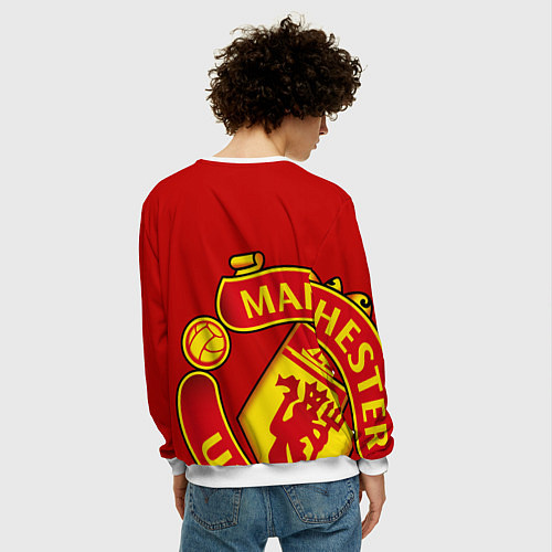 Мужской свитшот FC Man United: Red Exclusive / 3D-Белый – фото 4