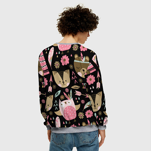 Мужской свитшот Лесные друзья / 3D-Меланж – фото 4