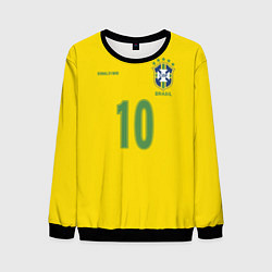 Свитшот мужской Сборная Бразилии: Роналдиньо 10 цвета 3D-черный — фото 1