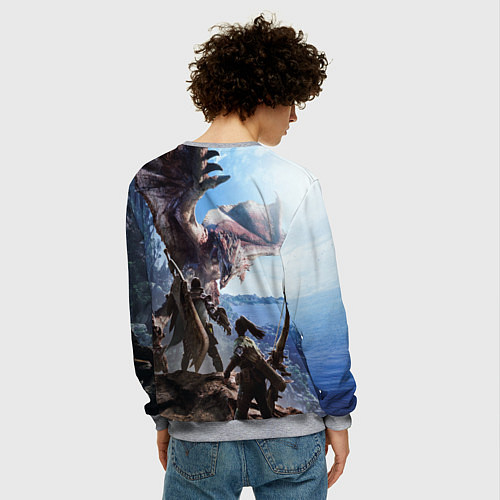 Мужской свитшот Monster Hunter: World / 3D-Меланж – фото 4