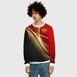 Свитшот мужской RUSSIA SPORT: Gold Collection, цвет: 3D-белый — фото 2