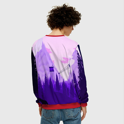 Мужской свитшот Firewatch: Violet Wood / 3D-Красный – фото 4