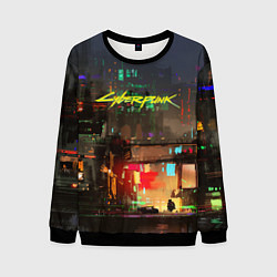 Свитшот мужской Cyberpunk 2077: Night City, цвет: 3D-черный