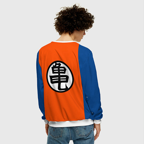 Мужской свитшот DBZ: Kame Senin Kanji Emblem / 3D-Белый – фото 4