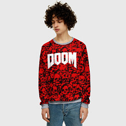 Свитшот мужской DOOM: Blooded Skuls, цвет: 3D-меланж — фото 2