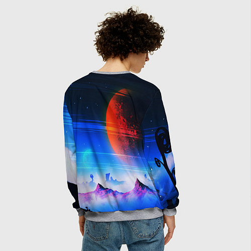 Мужской свитшот No Man's Sky: Galaxy / 3D-Меланж – фото 4