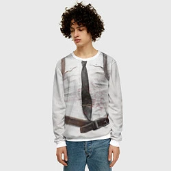Свитшот мужской Рубаха PUBG с галстуком, цвет: 3D-белый — фото 2