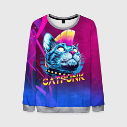Свитшот мужской Котопанк, цвет: 3D-меланж