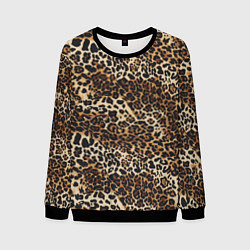 Свитшот мужской Шкура леопарда, цвет: 3D-черный