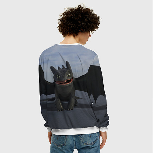 Мужской свитшот Фурия улыбается / 3D-Белый – фото 4
