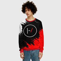 Свитшот мужской 21 Pilots: Black & Red, цвет: 3D-красный — фото 2