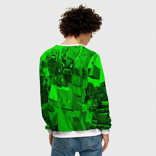 Мужской свитшот Minecraft game characters / 3D-Белый – фото 4