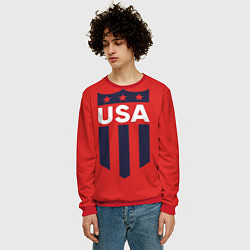 Свитшот мужской USA, цвет: 3D-красный — фото 2