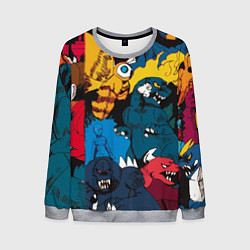 Свитшот мужской Годзилла, цвет: 3D-меланж