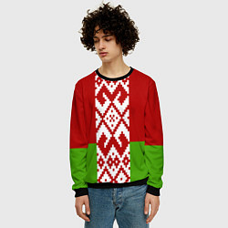 Свитшот мужской Беларусь флаг, цвет: 3D-черный — фото 2