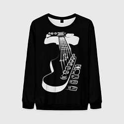 Свитшот мужской Гитара черно - белая, цвет: 3D-черный