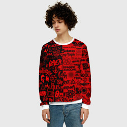 Свитшот мужской ЛОГОТИПЫ РОК ГРУПП, цвет: 3D-белый — фото 2