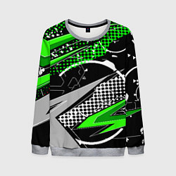 Свитшот мужской Black and green corners, цвет: 3D-меланж