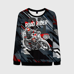 Свитшот мужской Road rider мотоциклист, цвет: 3D-черный