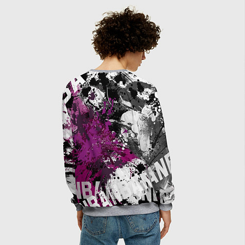 Мужской свитшот Лос-Анджелес Лейкерс, Los Angeles Lakers / 3D-Меланж – фото 4