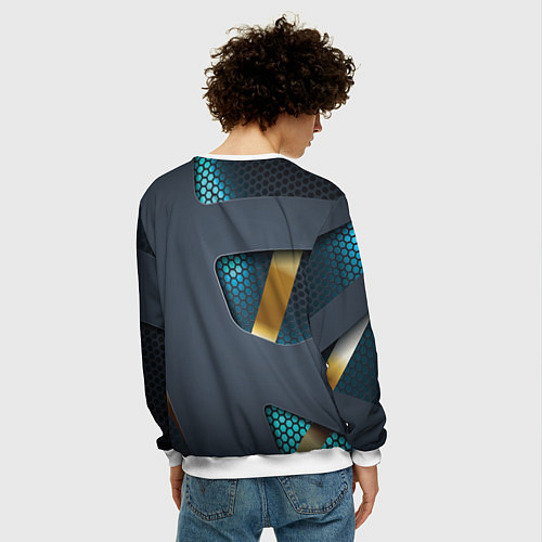 Мужской свитшот Mass Effect N7 / 3D-Белый – фото 4