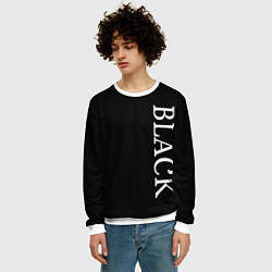 Свитшот мужской Чёрная футболка с текстом, цвет: 3D-белый — фото 2