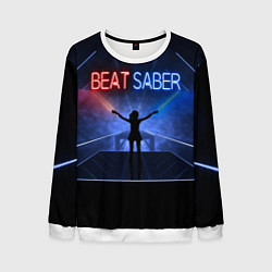Свитшот мужской Beat Saber, цвет: 3D-белый