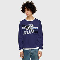 Свитшот мужской Бегу - значит живу, цвет: 3D-белый — фото 2