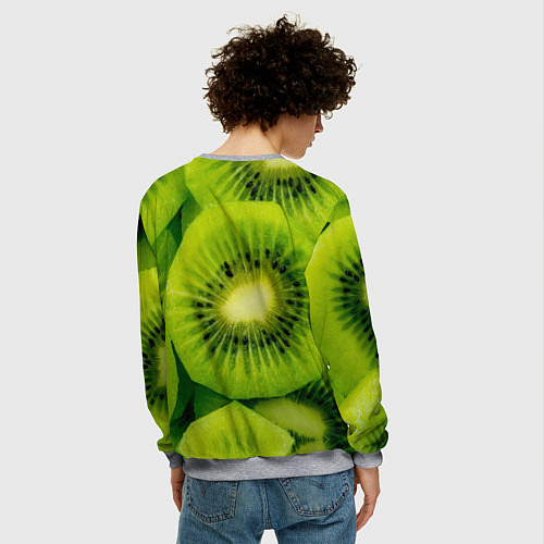 Мужской свитшот Зеленый киви / 3D-Меланж – фото 4