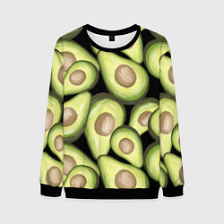 Свитшот мужской Avocado background, цвет: 3D-черный