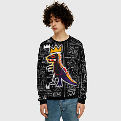 Свитшот мужской Динозавр в короне от Баския, цвет: 3D-черный — фото 2