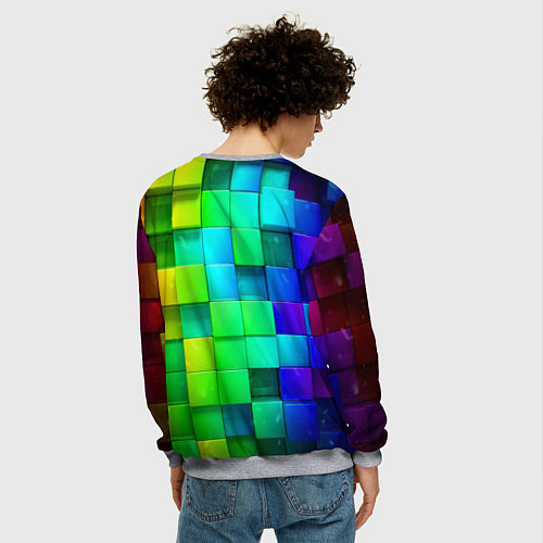 Мужской свитшот Minecraft Майнкрафт / 3D-Меланж – фото 4