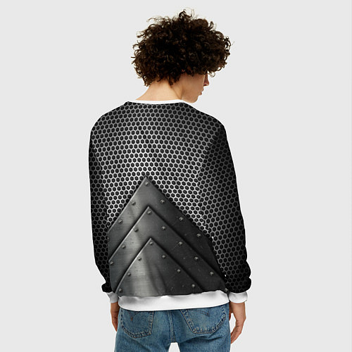 Мужской свитшот Броня металлическая / 3D-Белый – фото 4