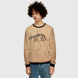 Свитшот мужской Triceratops skeleton, цвет: 3D-черный — фото 2