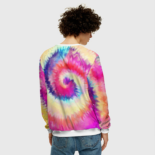 Мужской свитшот Tie Dye vortex / 3D-Белый – фото 4