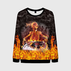 Свитшот мужской Вечеринка у скелетов, цвет: 3D-черный