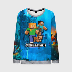 Свитшот мужской Minecraft Майнкрафт, цвет: 3D-меланж