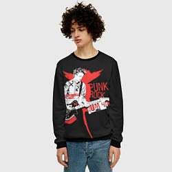 Свитшот мужской Punk-rock, цвет: 3D-черный — фото 2
