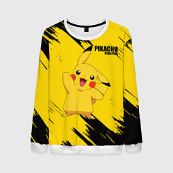 Свитшот мужской PIKACHU: PIKA PIKA, цвет: 3D-белый