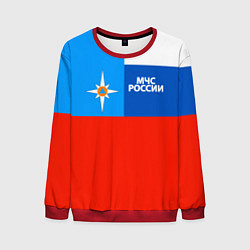 Свитшот мужской Флаг МЧС России, цвет: 3D-красный