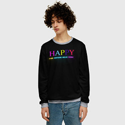 Свитшот мужской HAPPY, цвет: 3D-меланж — фото 2